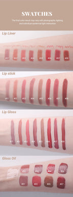 4pcs/Set Long Lasting Waterproof Lip Makeup Kit - Soft Smooth Creamy Lipliner Lipstick & lip gloss lip oil Set