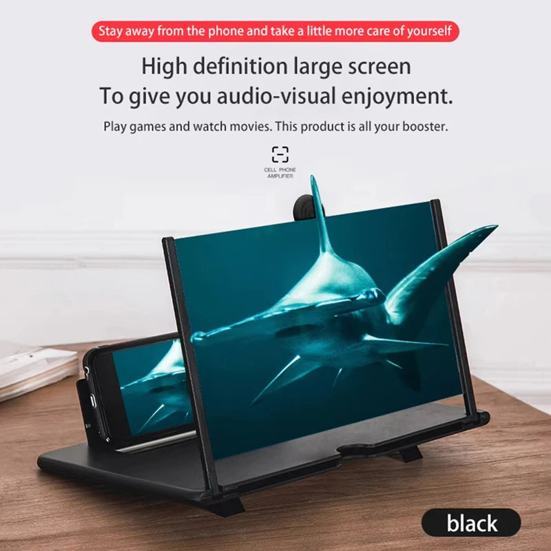 10/12In Mobile Phone Magnifier Ultra-HD Screen Magnifier for Easy TV Viewing Orientation Full-Screen Mobile Phone Magnification