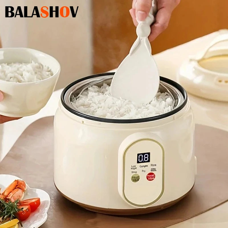 1.8L Electric Rice Cooker Portable MultiCooker Household Rice Pot Non-Stick Smart Low Sugar Cooking Machine for Kitchen and Home