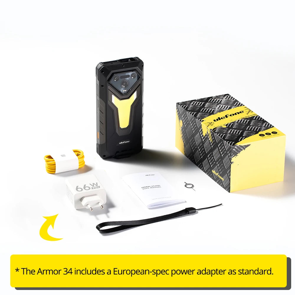 Ulefone Armor 34+ 25500mAh Rugged Phone 5G AI Smartphone Android 15 Up to 32GB+512GB 64MP Night Camera 6.95" 120Hz Display NFC