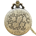 Vintage steampunk handsome dragon group carved quartz pocket watch necklace pendant clock chain men's and women's gifts
