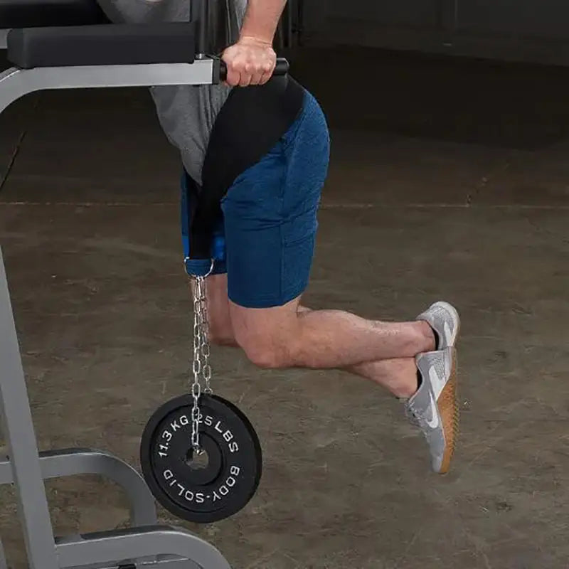 Thicken Weight Lifting Belt With Chain Dipping For Pull Up Carrying Fitness Back Muscle Strength Training