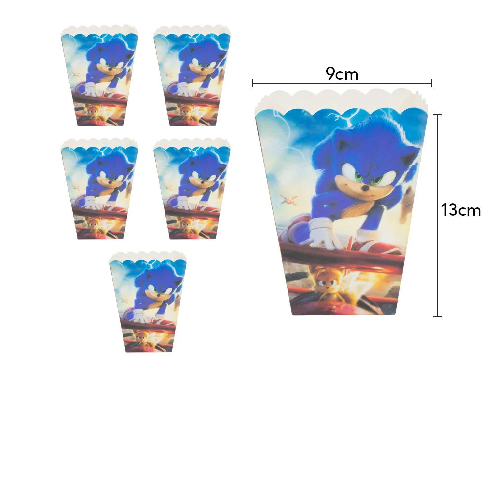 Sonic Birthday Party Decoration Game Hedgehog Balloons  Action Figure Party Paper Plate Towel Cup Tablecloth Toy Kid Gifts
