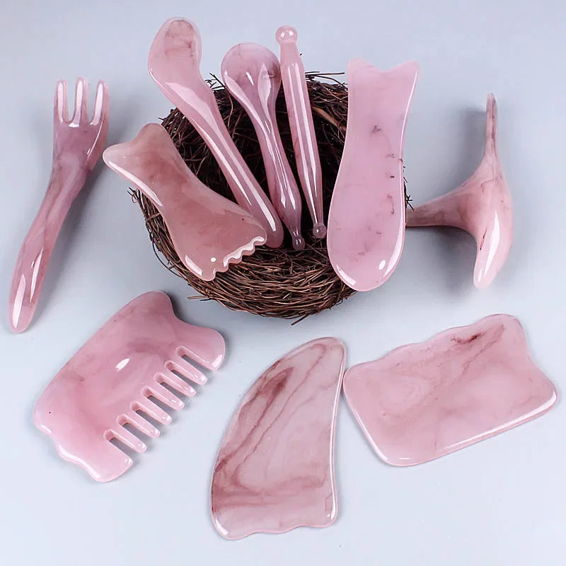 Resin Guasha Scraping Massage Scraper Face Neck Skin Massager Acupuncture Gua Sha Board Acupoint Face Eye Care SPA Massage Tool Main image
