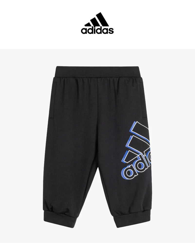 Adidas Official Genuine Summer New Kids' Sport Breathable Casual Capri Pants HT4916