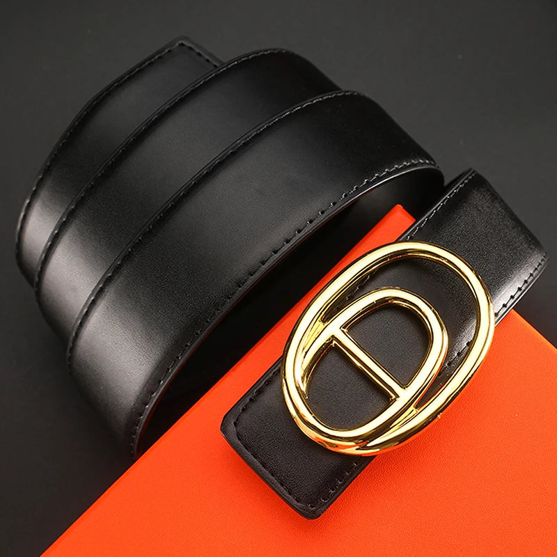 Wide 3.8cm Famous Brand Belt Men High Quality Luxury Genuine Leather Belts for Men Strap Metal Belt Fashion Women's Belt jeans
