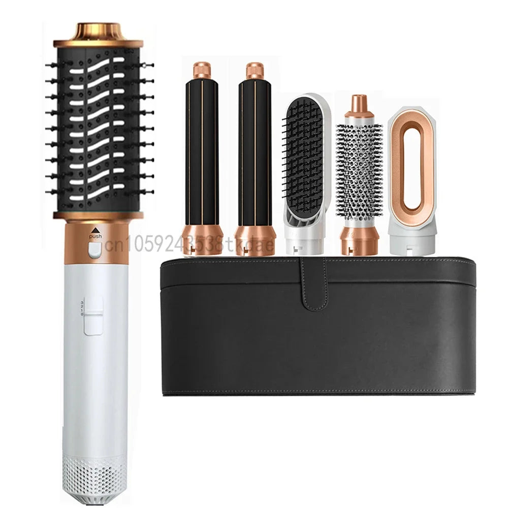 6 in 1 Hair Dryer Brush Hot Comb Set Professional Curling Iron Hair Straightener Styling Tool Air styling Hair Dryer Household
