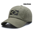 Unisex Brazilian Flag Embroidery Tactical Baseball Cap Classic Fashion Men and Women Outdoor Leisure Sports Summer Sunshade Hat