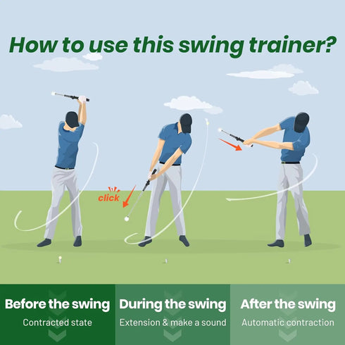 Golf Retractable Swing Trainer Golf Swing Retractable Stick Superior Golf Training Aid, Strength Training for Improved Shot Swin