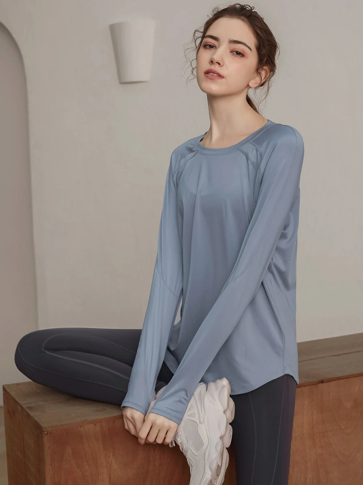 Loose, quick-drying sport tops, women's long-sleeved T-shirts, yoga wear, breathable running and fitness wear, slimming Main image
