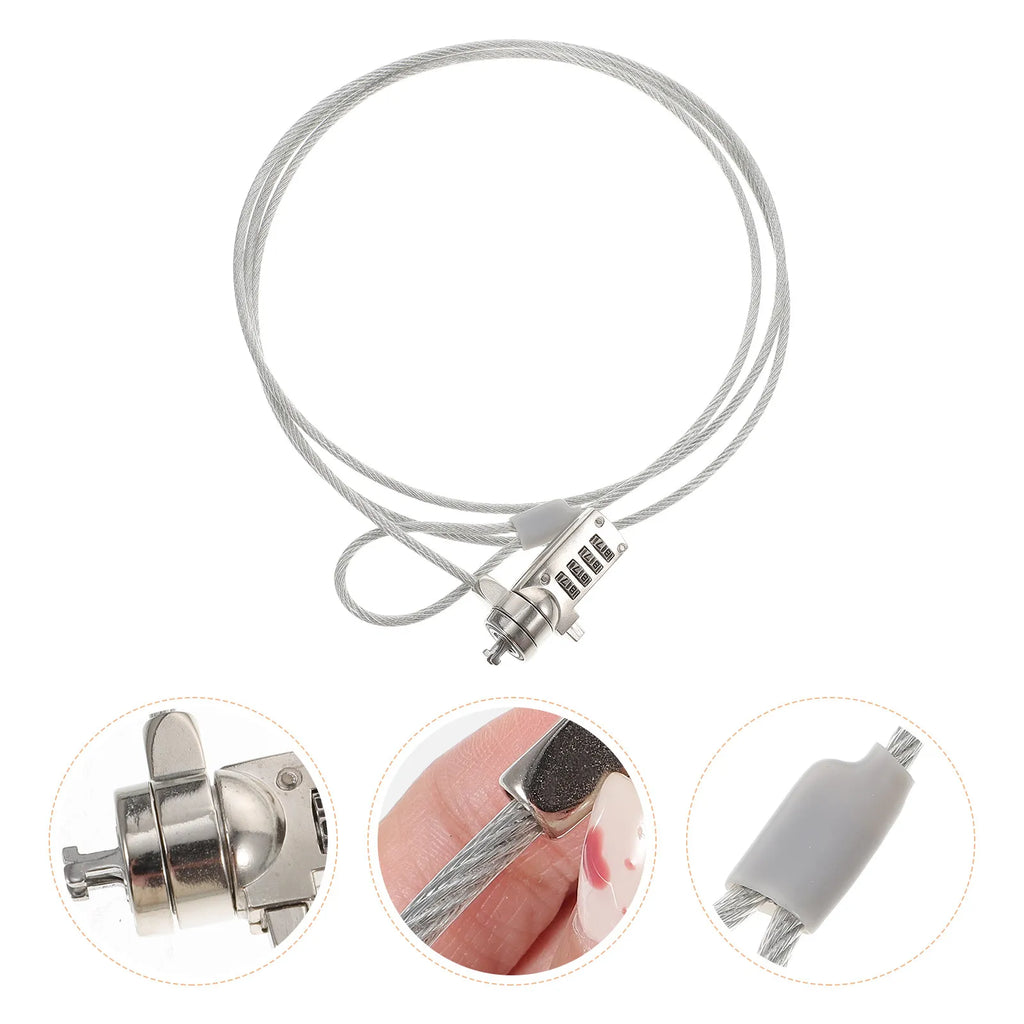 1.8M 3.5mm Laptop Security Cable Lock | 1-Digit Combination Anti-theft Steel Cable Lock for Business Laptops & Tablets