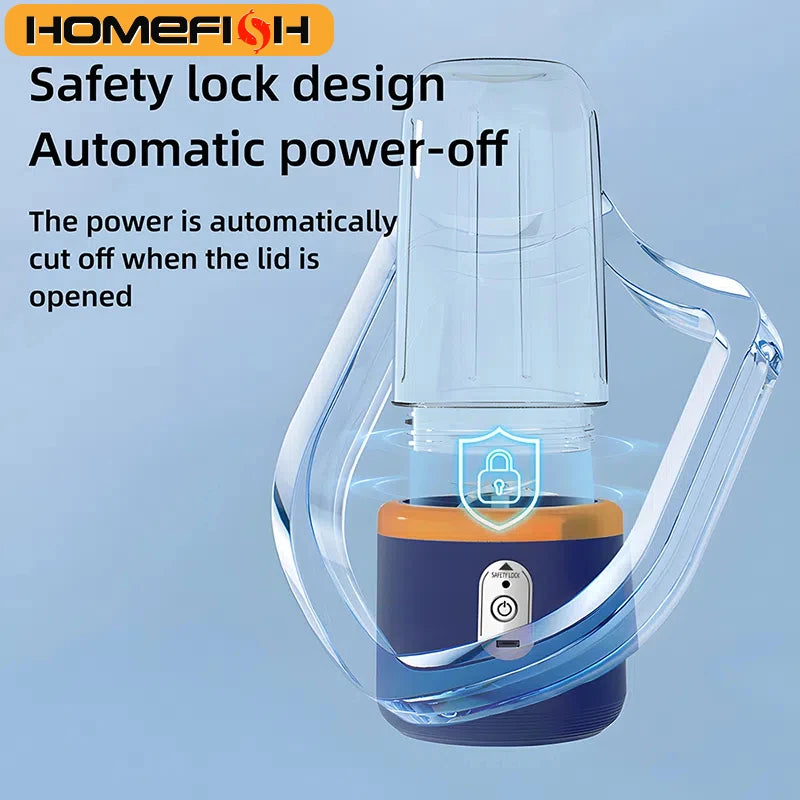 HOMEFISH Double Cup Multifunction Usb Fruit Mixers Juicers Portable Electric Juicer Blender Fruit Juicer Cup Food Milkshake Secondary image