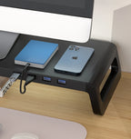 Monitor Stand Desk Monitor Stand Riser with USB 3.0 Hub Lightweight Sturdy Aluminium ABS Material Monitor Desk Shelf