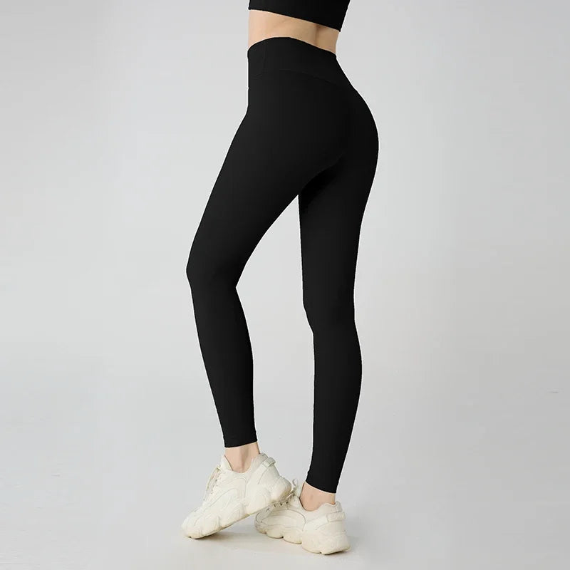 Naked feeling Yoga Leggings Women High Waisted Hip Lifting Fitness Leggings Running Cycling Pants Breathable Sports Leggings