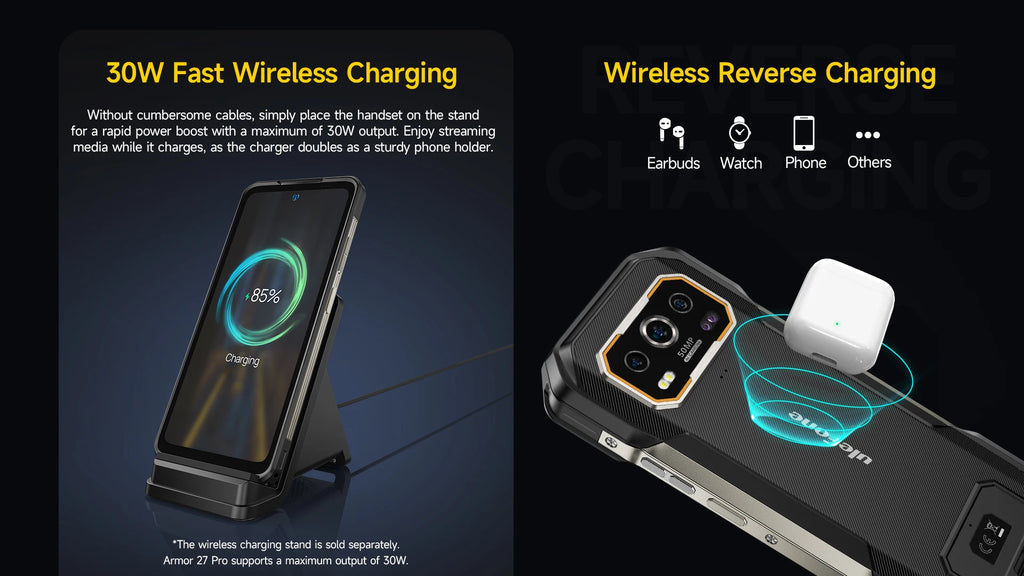 Ulefone Armor 27 Pro 5G Rugged Phone 10600mAh Smartphone 50MP Camera 64MP Night Android 15 Up to 24GB+256GB NFC Waterproof Phone