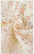 2026 Summer Baby Bodysuit Floral Print Cotton Peter Pan Collar Puff Sleeve Romper for Girls Soft Breathable Outfit
