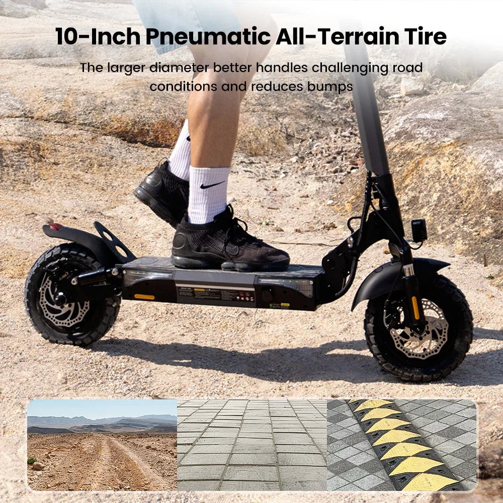 iScooter W9 Electric Scooter for Adults 1000W Motor 48V14AH Battery Foldable E-scooter 10 Inch Tire All-Terrain EScooter