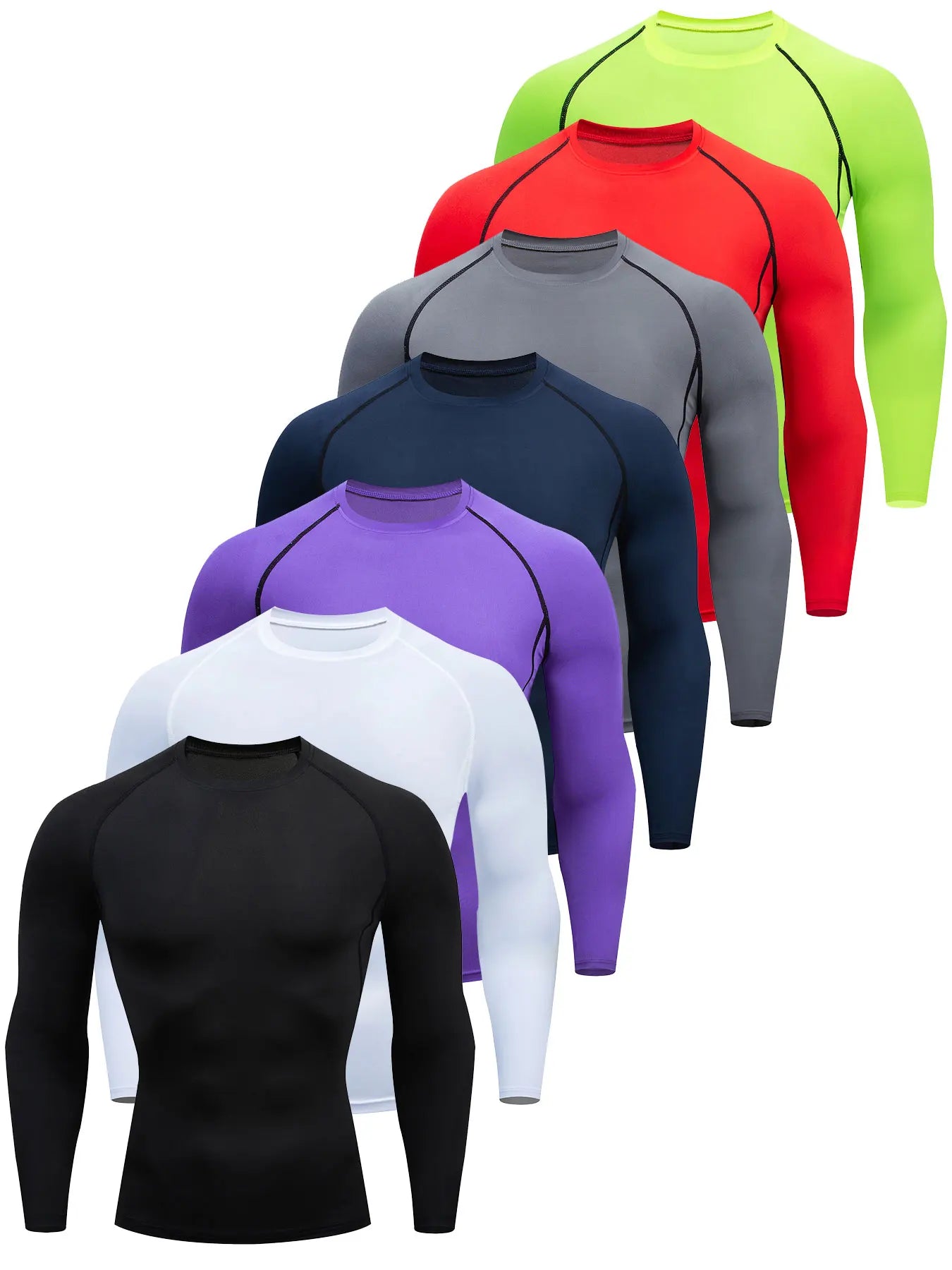 Men's Compression Shirts: Get Fit Fast With Long Sleeve Athletic Workout Tops! Main image