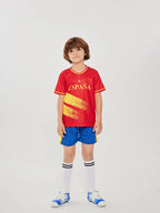 Yingruida Spain National Soccer Jersey Set for Kids Breathable Top Quality Football Uniforms Children Team Sportswear