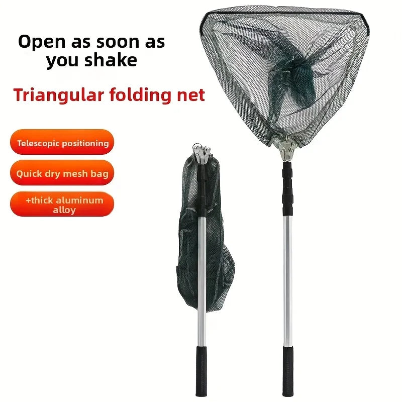 1 Ultra-lightweight Foldable Fishing Net 1.5 Rice - 2.1 Durable Aluminum Alloy Telescopic Handle Portable Fishing Net Outdoor Fi