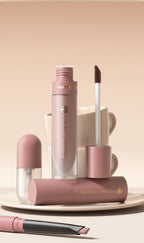 4pcs/Set Long Lasting Waterproof Lip Makeup Kit - Soft Smooth Creamy Lipliner Lipstick & lip gloss lip oil Set