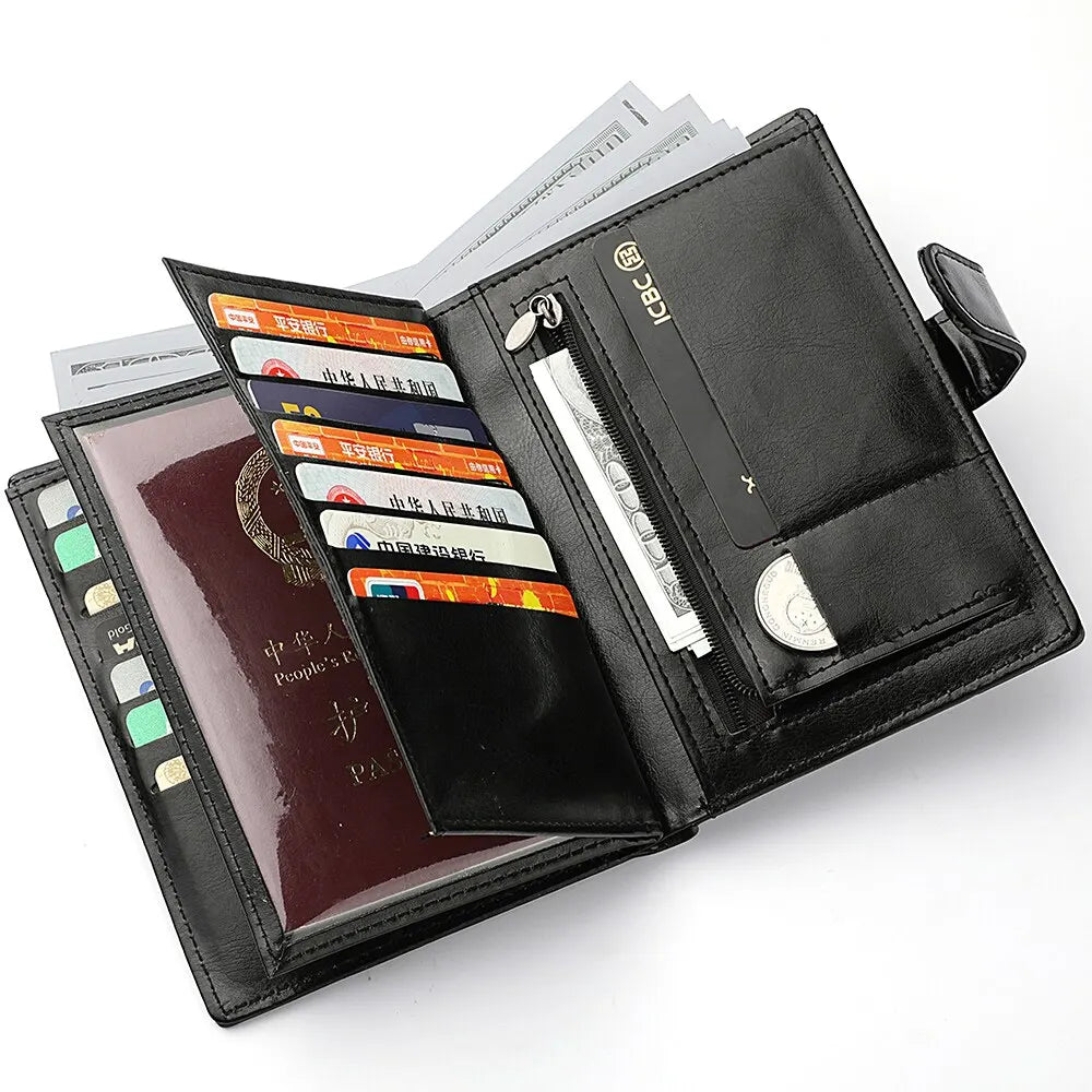 Stylish Travel Passport Bag Multi-Card Card Holder Portable Multi-Function Men's Wallet Main image