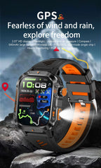 2025New GPS Smart Watch For Xiaomi IOS Military Compass Flashlight Smartwatch Men 10ATM Waterproof 100+Sport Modes BT Call Watch