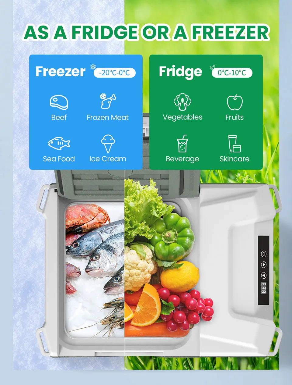 Alpicool NL9 9L Portable Refrigerator 12V/24V Small Car Fridge 100V~240V AC Electric Cooler Plug in Mini Freezer for Camping