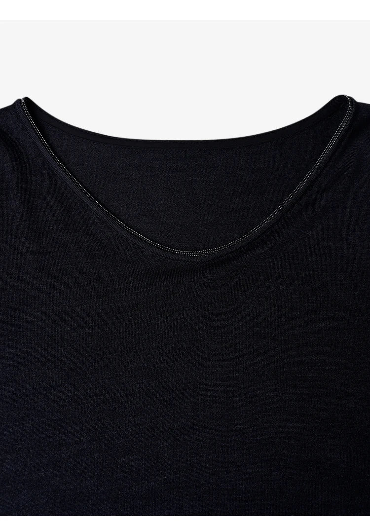 BC1095 Luxury Women's Clothing Silk Woolen Ladies Clothes loose Merino Wool Vest Sweaters For Woman