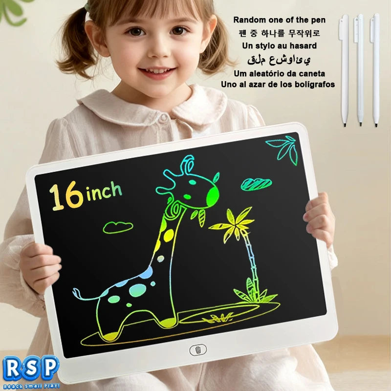 16 Inch Big LCD Writing Board 10 Inch Drawing tablet Kids Writing Painting Children Educational Toys for 3-12 Years Girls Boys