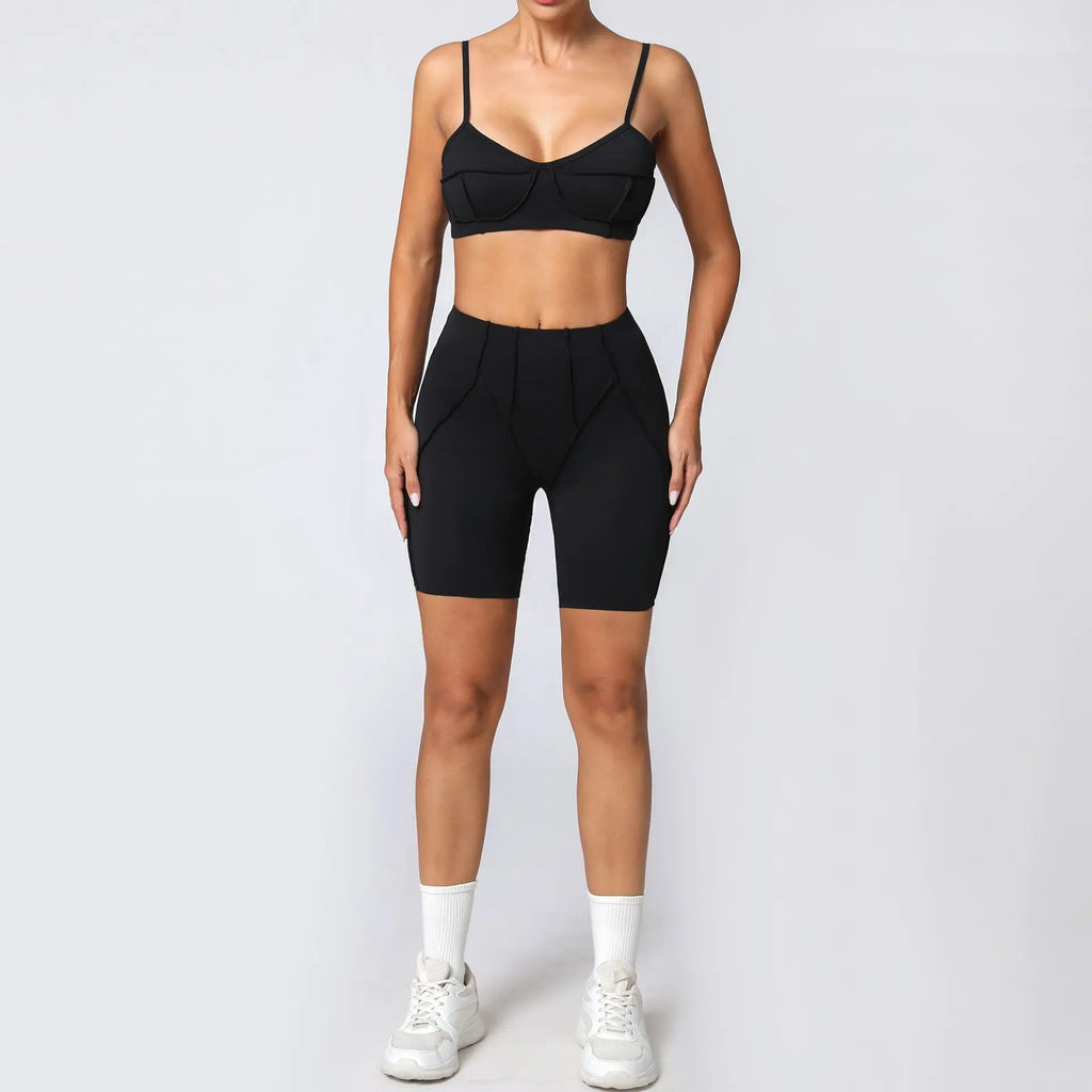 Seamless Yoga Sets Sports Fitness High Waist Hip-lifting Shapeing Trousers Backless Bra Suit Workout Gym Leggings Sets for Women