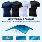 Skull Print Compression Shirts for Men Gym Workout Running Tshirts Sporty Athletic Quick Dry Tees Tops Short Sleeve Rash Guard