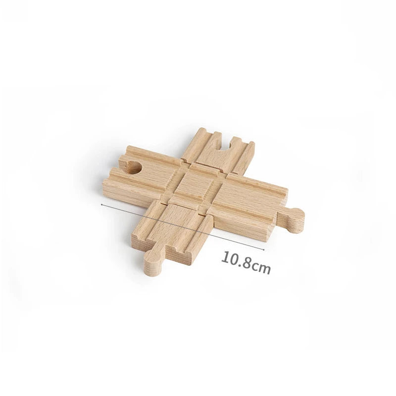 Wooden Train Track Assembly Toys For All Thomas Trains Car Bridge Piers Traffic Light Beech Wooden Railway Kid Creative Toy