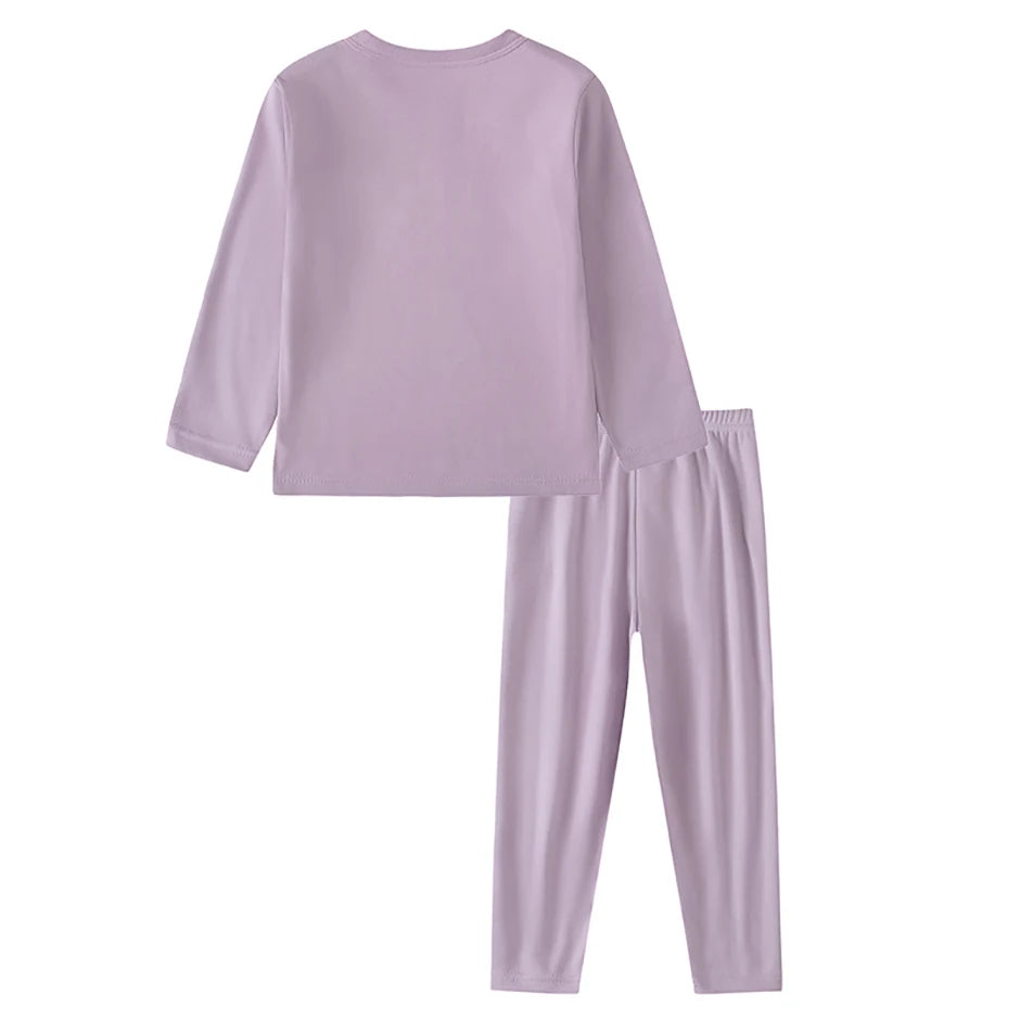 2piece Set Of Children's Autumn And Winter Round Neck Warm Casual Suit For Boys And Girls Comfortable Sports Home Base Shirt Set