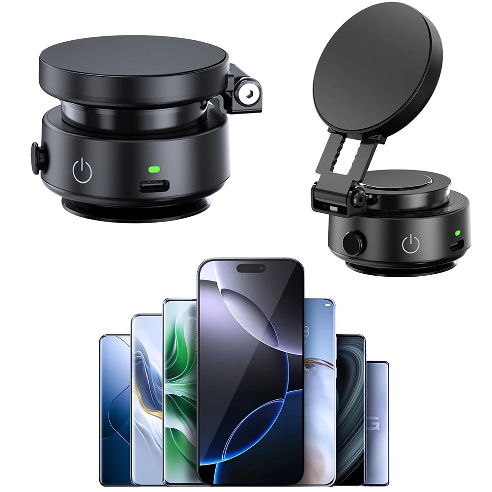 For Magsafe Magnetic Vacuum Car Phone Holder 360° Rotatable Folding Mobile Phone Holder Electric Vacuum Swivel Stand Main image